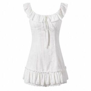 Elegant White Ruffled Dress